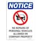 Signmission OSHA Notice Sign, 10" Height, Rigid Plastic, No Repairs Of Personal Sign With Symbol, Portrait OS-NS-P-710-V-14774 - alternate 1